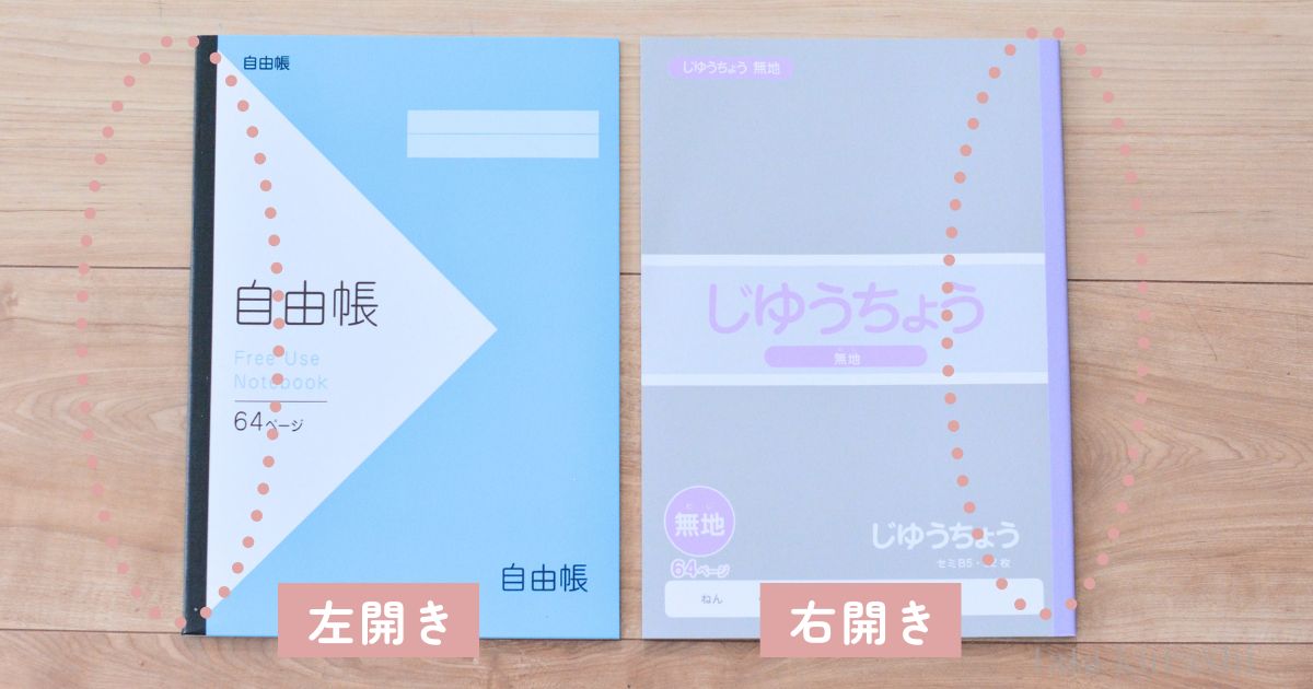 自由帳の右開きと左開きの違い