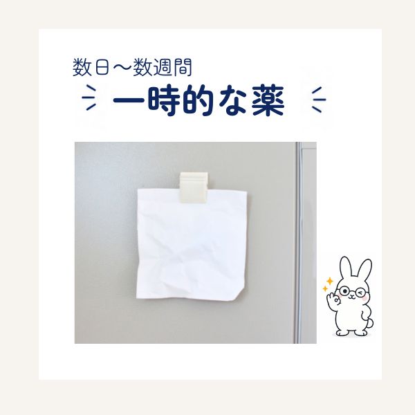 数日〜数週間、一時的な薬の収納ページへのご案内